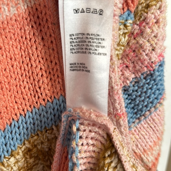 Anthropologie Patchwork Multicolor Thick Sweater Cardigan - Picture 6 of 6